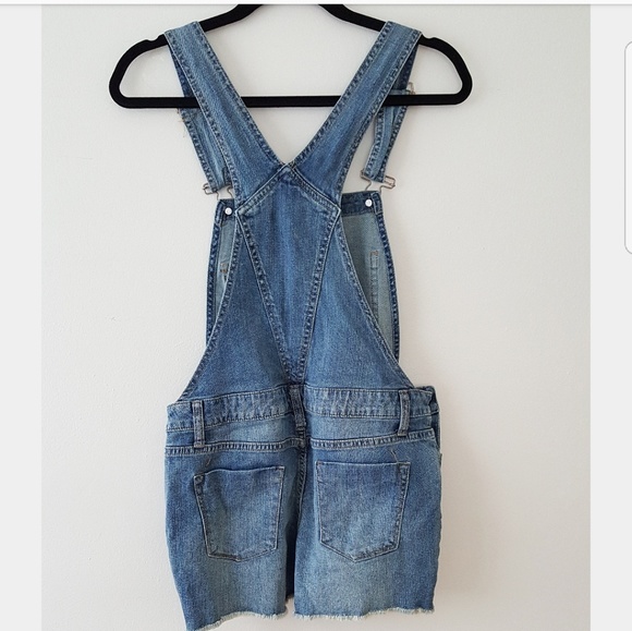Mossimo Distressed Denim Short Overalls - Picture 3 of 6